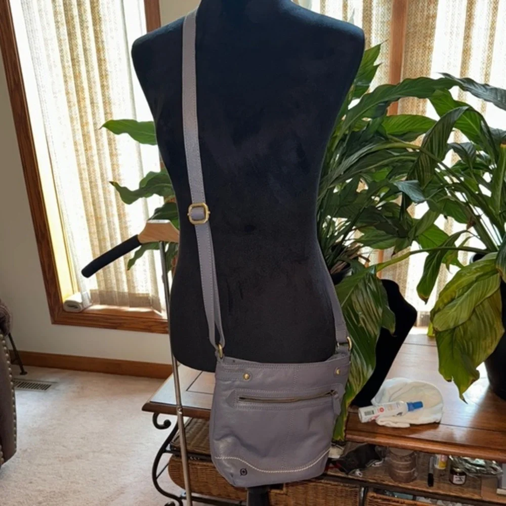 Born Soft Leather Gray Crossbody Bag